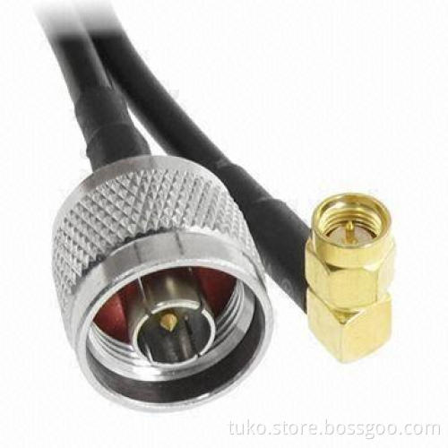 RF Coaxial Antenna Cables, N Male to Right Angle SMA Male with RG174